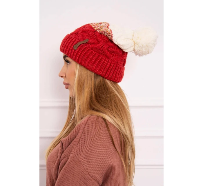 Fleecová čiapka Alice K248 malpberry+ecru Fleecová čiapka Alice K248 malpberry+ecru