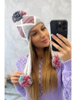 Dámska klapka na uši Eunika K322 sivá+červená Dámska klapka na uši Eunika K322 sivá+červená