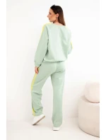 Dámska tepláková súprava Masełko s legínami a voľnou mikinou tmavá mentolová