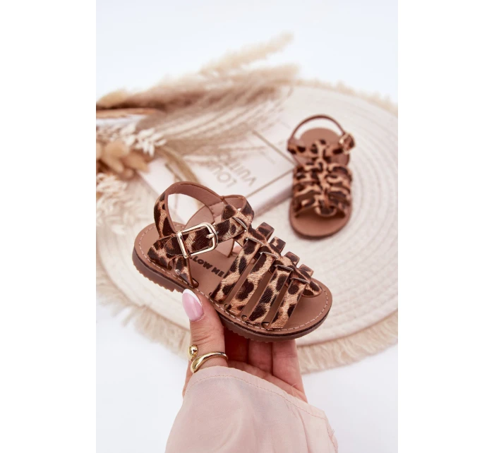 Sandałki Dziecięce Dziewczęce Z Eko Skóry Panterka Mariana Sandałki Dziecięce Dziewczęce Z Eko Skóry Panterka Mariana