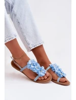 Dámské Sandály Ploché Modré Květiny model 21961065 - Boto Dámské Sandály Ploché Modré Květiny model 21961065 - Boto