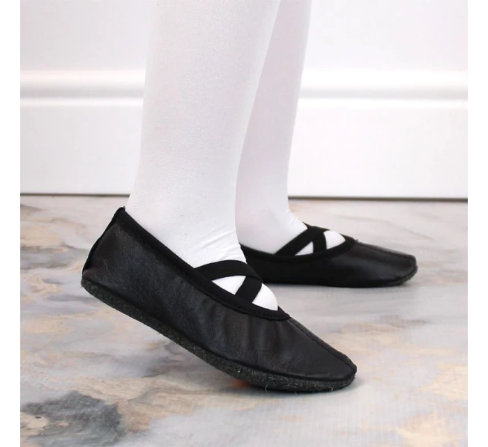 Dívčí kožené baleríny černé model 17296811 - Nazo