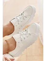 Modne Lakierowane Trampki Big Star KK274045 Białe Modne Lakierowane Trampki Big Star KK274045 Białe