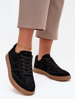 Zamszowe Sneakersy Damskie Big Star SS274673 HI-POLY SYSTEM Czarne