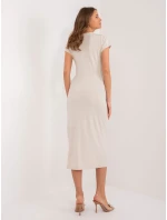 Sukienka DHJ SK model 20095171 jasny beżowy - FPrice Sukienka DHJ SK model 20095171 jasny beżowy - FPrice