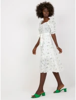 Dámské šaty LK SK model 17547236 bílé a zelené - FPrice Dámské šaty LK SK model 17547236 bílé a zelené - FPrice