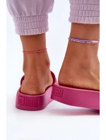 Dámske semišové šľapky na platforme Big Star Fuchsia