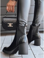 dámské kozačky na podpatku černé Dstreet model 21981386 - FashionStreet