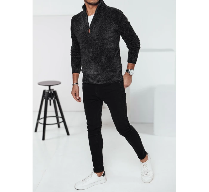 Pánsky tmavosivý sveter FashionStreet WX2237 Pánsky tmavosivý sveter FashionStreet WX2237