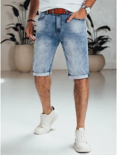 Pánske modré džínsové šortky s opaskom FashionStreet SX2564