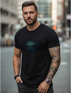 Tshirt męski z nadrukiem czarny model 22136438 - FashionStreet