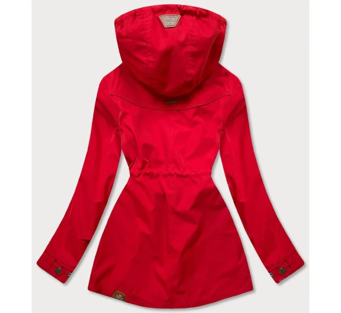 Červená dámska obojstranná bunda - parka / prešívaná (CAN-621) Červená dámska obojstranná bunda - parka / prešívaná (CAN-621)
