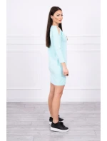 Šaty s potiskem model 18744172 v mátové barvě - K-Fashion