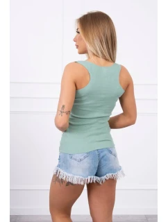 Rebrovaná blúzka s tmavo mätovým leskom