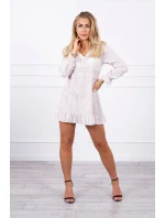 Šaty s ozdobnými volánky béžové Šaty s ozdobnými volánky béžové