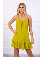 Šaty s tenkými stuhami z kiwi Šaty s tenkými stuhami z kiwi