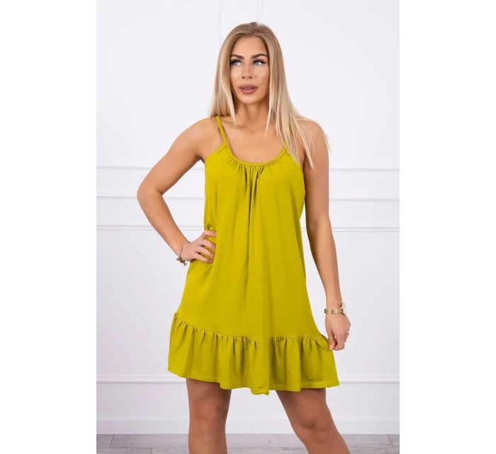 Šaty s tenkými stuhami z kiwi Šaty s tenkými stuhami z kiwi