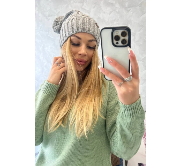 Fleecová čepice Paulina model 18750179 šedá - K-Fashion Fleecová čepice Paulina model 18750179 šedá - K-Fashion