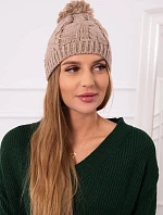 Fleecová čiapka Stefania K278 tmavo béžová