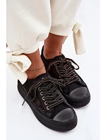 Dámské tenisky s krajkou na platformě model 22095265 Černé - Lee Cooper