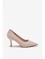 Materiálové lodičky Béžové model 22102872 - Boto