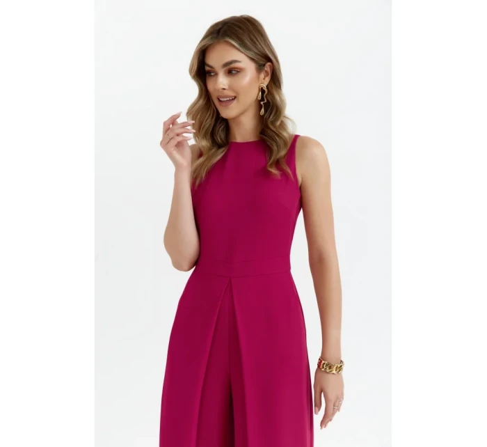 model 20589809 Kombinéza s širokými nohavicemi švestková - Makover