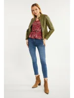 Dámská kožená bunda zelená model 19916517 - Monnari