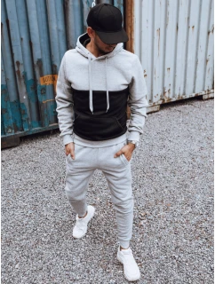 Pánska sivo-čierna tepláková súprava FashionStreet AX0777