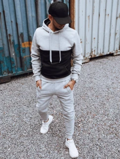 Pánska sivo-čierna tepláková súprava FashionStreet AX0777