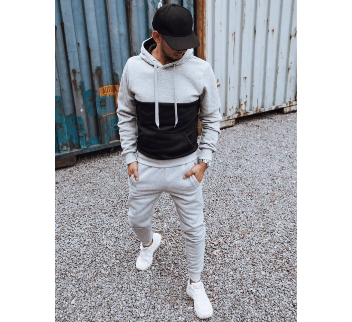 Pánska sivo-čierna tepláková súprava FashionStreet AX0777