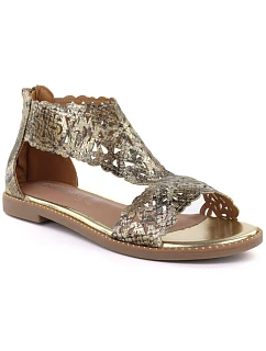 Dámske sandále z hadej kože v zlatej farbe M.Daszynski MR24148-2