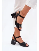 Sandały Damskie Na Słupku Vinceza 62235 Czarne