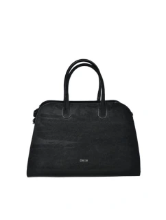 Torba Shopper Damska Z Eko Zamszu Big Star SS574007 Czarna