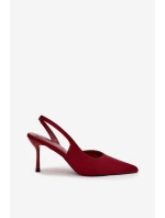 Szpilki Z Odkrytymi Piętami Bordowe Lenira