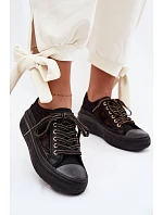 Dámské tenisky s krajkou na platformě model 22095265 Černé - Lee Cooper