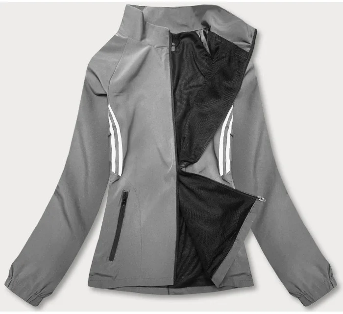 Tmavosivá rozopínacia dámska mikina (20315)