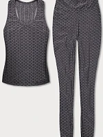 Tmavosivý športový top a legíny (YW88037-2)