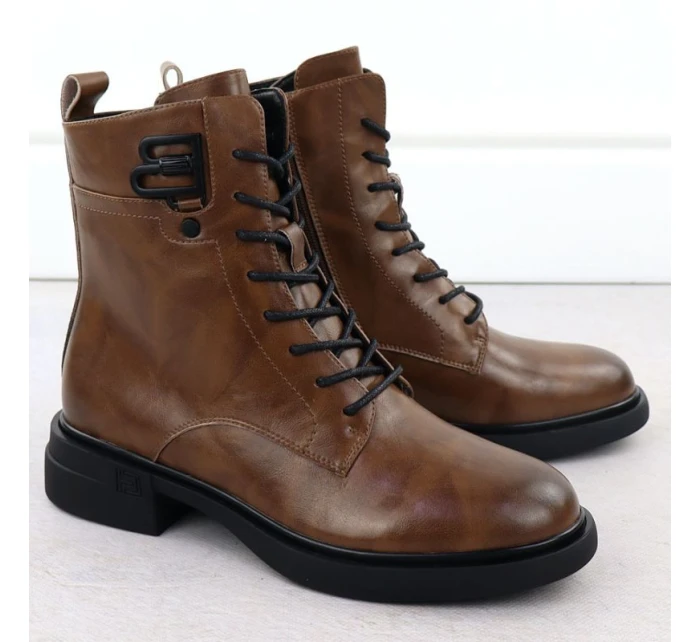 Dámské hnědé kožené boty model 21905409 - FILIPPO