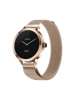 Dámské chytré hodinky model 21805567 Zlatý náramek + růžový silikonový řemínek - VELTORI Dámské chytré hodinky model 21805567 Zlatý náramek + růžový silikonový řemínek - VELTORI