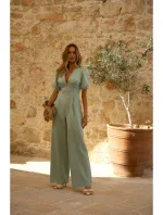 model 20970734 Kombinéza s puff rukávy mátová - Moe