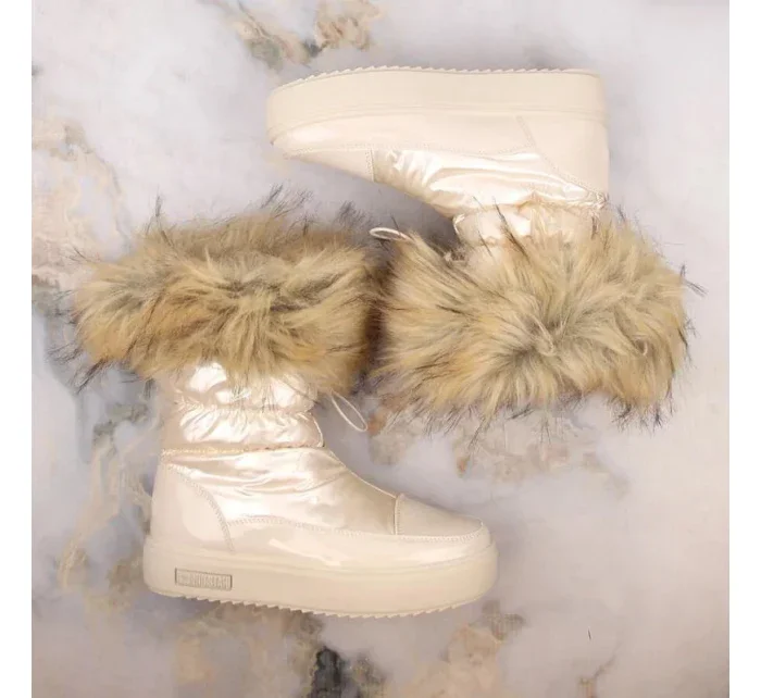 Dámske snežnice INT1924B s umelou kožušinou MM274380 Light beige - Big Star Dámske snežnice INT1924B s umelou kožušinou MM274380 Light beige - Big Star