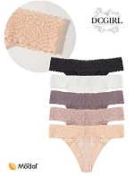 Dámske tangá 26706 A'2 Black and Beige - DC Girl