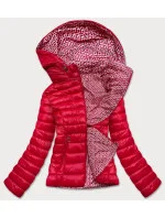 Červená obojstranná dámska prešívaná bunda (B9775-4)