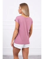 Tmavě růžová halenka s potiskem rtů