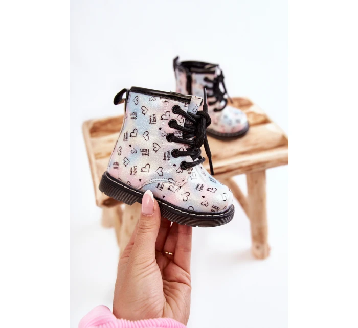 Dziecięce Botki Brokatowe We Wzory Wielokolorowe Reggie Dziecięce Botki Brokatowe We Wzory Wielokolorowe Reggie