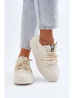 Dámské tenisky z ekokůže béžové model 21648813 - Boto Dámské tenisky z ekokůže béžové model 21648813 - Boto