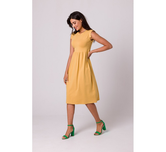 Bavlněné šaty s vysokým pasem model 18407261 - BeWear