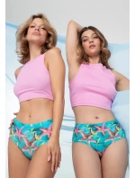 Jednoduché maxi nohavičky Sea Stars Green and Red - Julimex