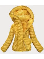 Žlutá krátká oboustranná dámská bunda pro přechodné období model 16201708 - MONTE CERVINO Žlutá krátká oboustranná dámská bunda pro přechodné období model 16201708 - MONTE CERVINO