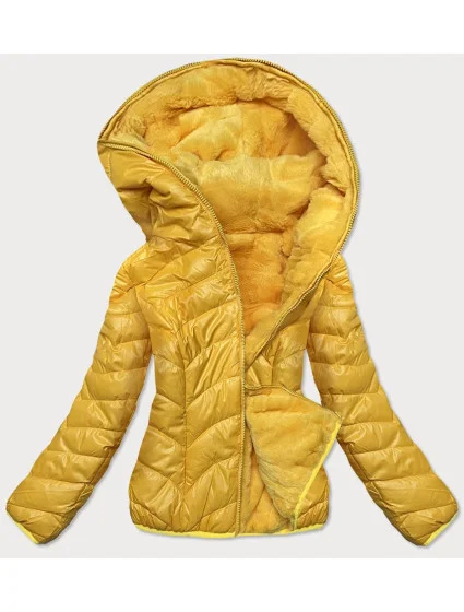 Žlutá krátká oboustranná dámská bunda pro přechodné období model 16201708 - MONTE CERVINO Žlutá krátká oboustranná dámská bunda pro přechodné období model 16201708 - MONTE CERVINO